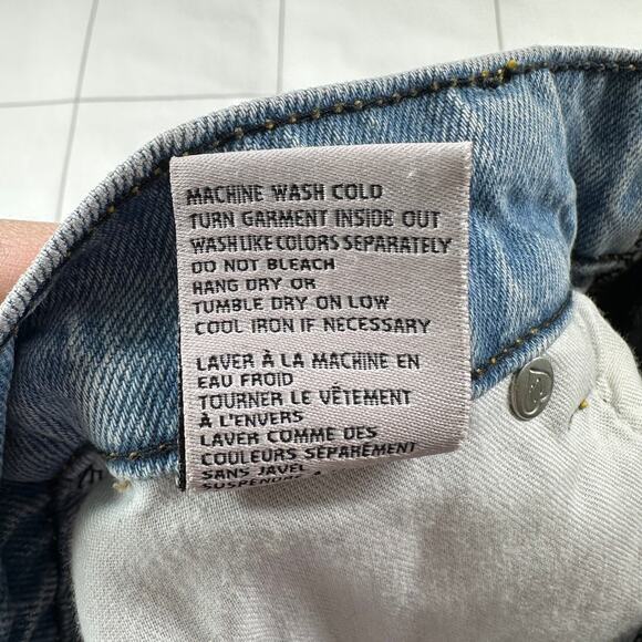 REVICE Jeans Womens 27 Blue Ying Yang Zipper Two Tone Crop Denim High Rise USA - Picture 5 of 12